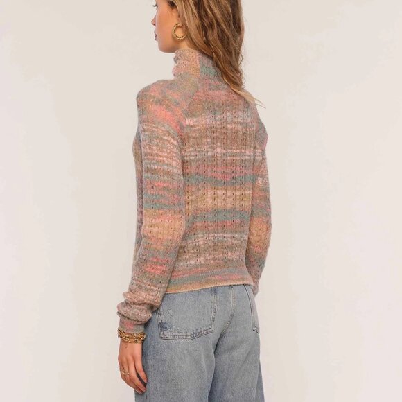 NWT Womens Heartloom Pink Taupe Wool Blend Mock Neck Astrid Sweater XS - Picture 3 of 10